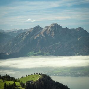 Cuadro paisajístico de montaña